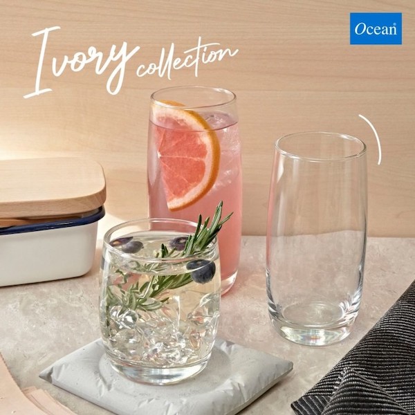 Bộ 6 ly uống nước Ocean Ivory Glass in logo quà tặng Công đoàn kỷ niệm 30/4 giá rẻ