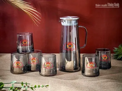Bộ bình ly thủy tinh in logo (LT 2.3)