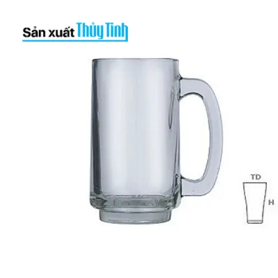 Ly thủy tinh uống bia lucky (QC9)