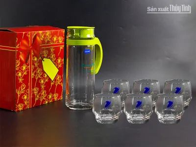 Bộ bình ly thủy tinh in logo (LT 2.11)