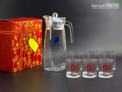 Bộ bình ly thủy tinh in logo (LT 2.16)