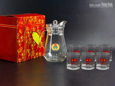 Bộ bình ly thủy tinh in logo (LT 2.6)