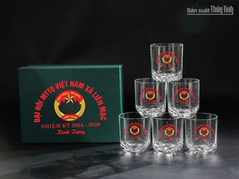 bộ ly thủy tinh quà tặng in logo bền đẹp