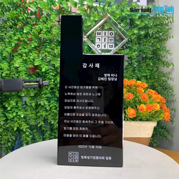 biểu trưng thủy tinh quà tặng doanh nghiệp