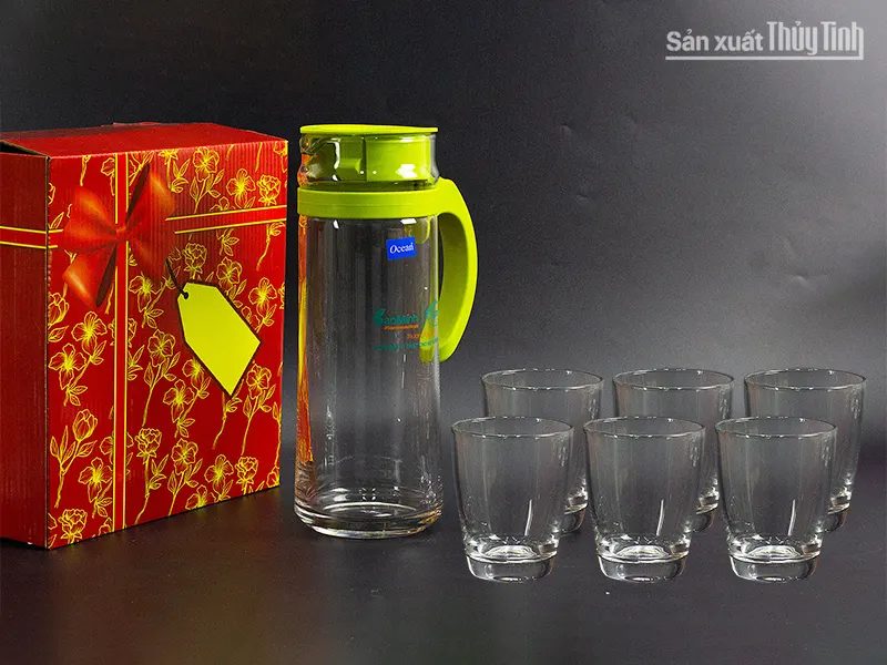 Địa chỉ đặt bộ bình thủy tinh 6 ly in logo làm quà tặng khuyến mãi