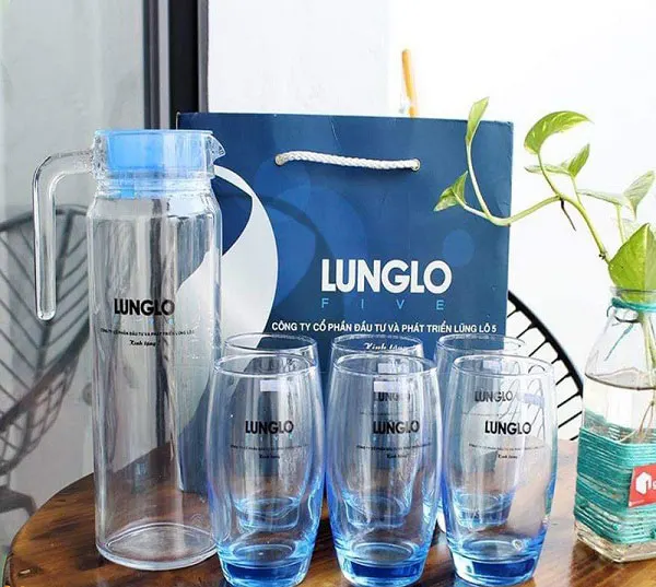 Địa chỉ đặt bộ bình thủy tinh 6 ly in logo làm quà tặng khuyến mãi