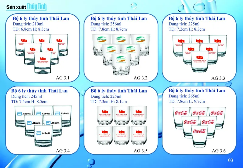 Bộ ly thủy tinh quà tặng
