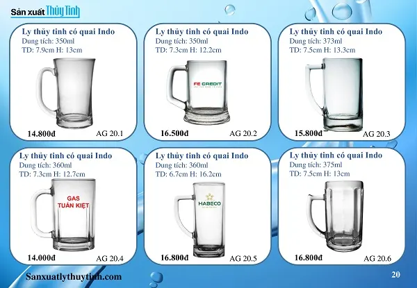 Cốc quà tặng thuỷ tinh in logo quà tặng 20/10 cho công nhân viên công ty tại TPHCM