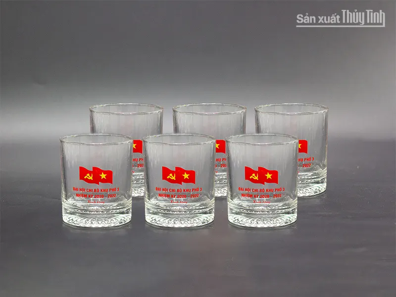 bộ ly thủy tinh quà tặng in logo bền đẹp