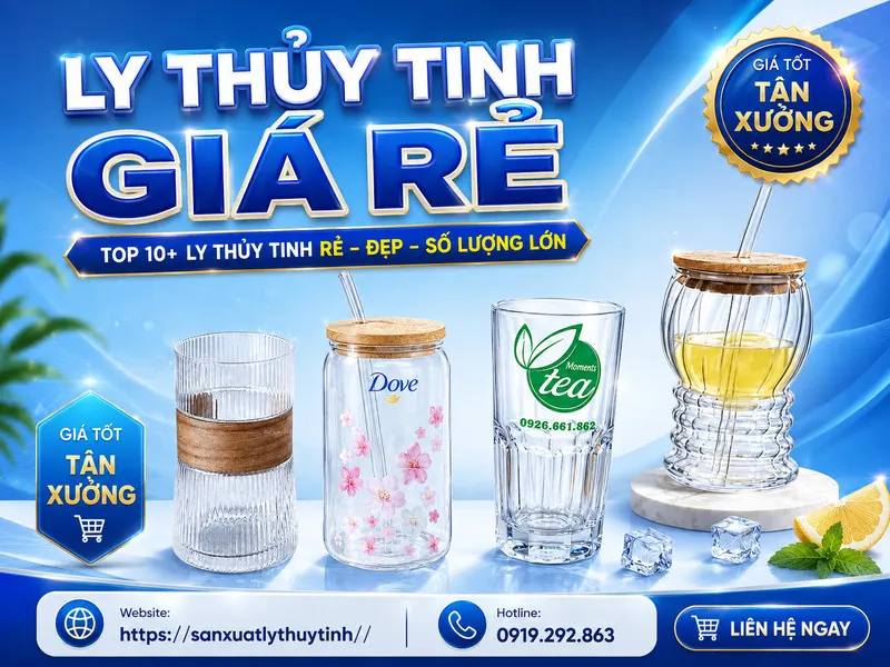 Ly thủy tinh in logo giá rẻ