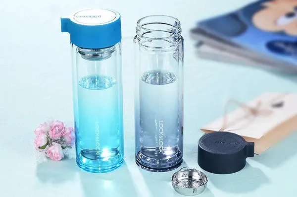 Sản xuất bình nước quà tặng thuỷ tinh in logo theo yêu cầu làm quà tặng phụ nữ 8/3