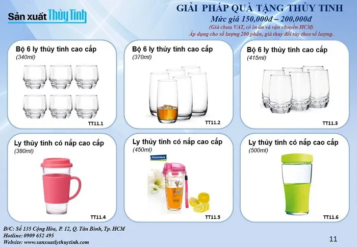 Tổng hợp các mẫu bộ bình ly thủy tinh cao cấp làm quà tặng 8/3 cho doanh nghiệp