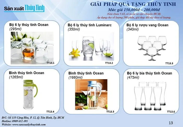 Giải pháp quà tặng thủy tinh cao cấp in logo doanh nghiệp mức giá 150 - 200k