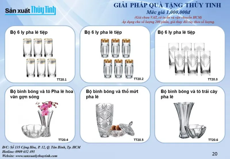 Giải pháp quà tặng thủy tinh pha lê cao cấp mức giá 1tr
