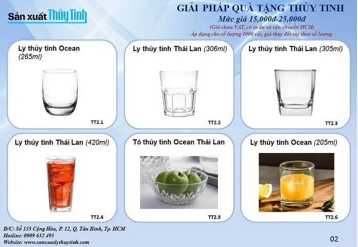 Giải pháp quà tặng thủy tinh mức giá 15 - 25k