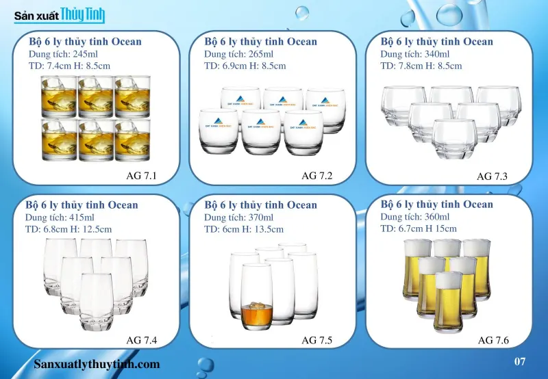 Bộ 6 ly thủy tinh quà tặng